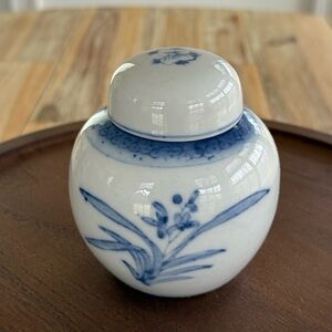 Blue and White Ceramic Ginger Jar